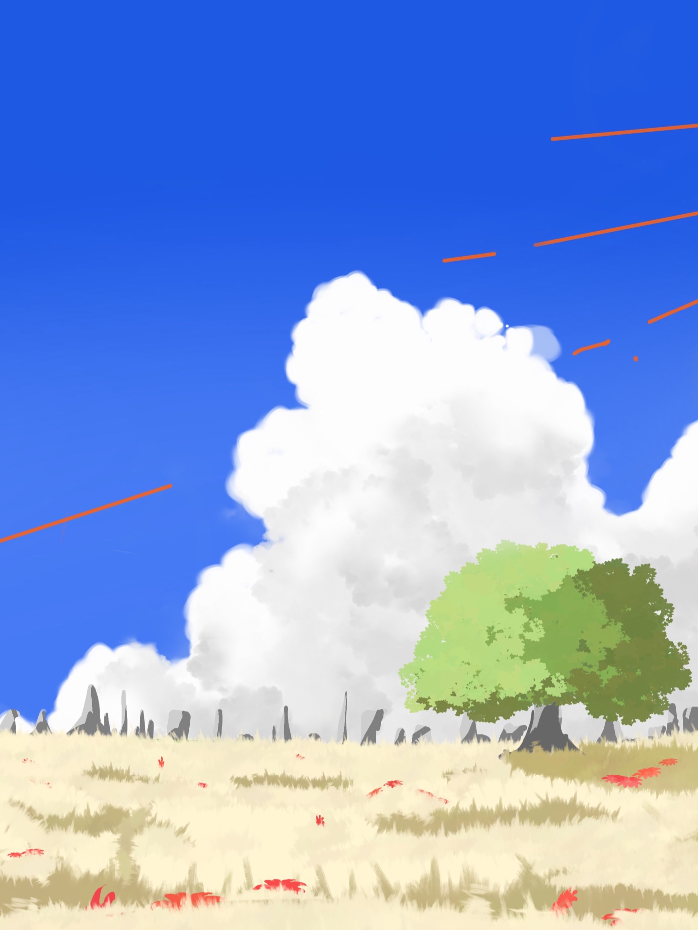 Meteor Field (WIP) — Procreate · environment